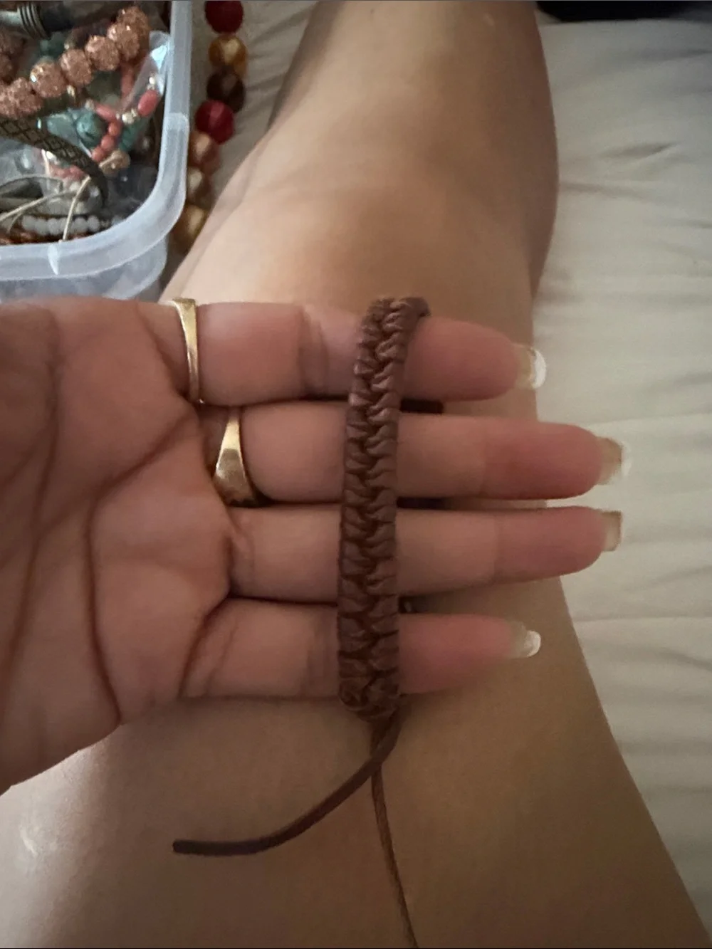 Handwoven Brown Leather Wrap Bracelet - Unbranded